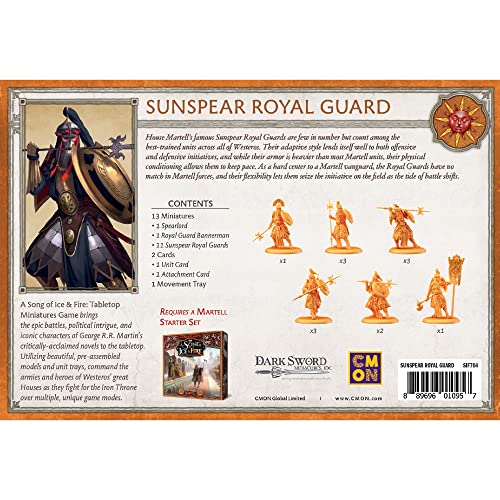 Una canción de hielo y fuego Miniaturas de mesa Sunspear Royal Guard Unit Box,Juego de estrategia para adolescentes y adultos,A partir de 14 años,Tiempo promedio de juego 45-60 minutos,Hecho por CMON
