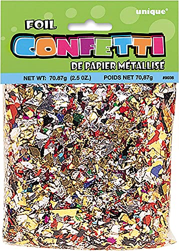 Unique Party- Confetti metálico, Multicolor, 70 gr (9036) , color/modelo surtido
