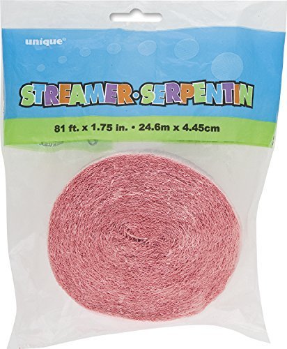 Unique Party- Serpentina de papel crepé para fiestas, Color rosa claro, 24 cm (6318) , color/modelo surtido