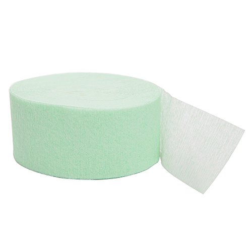 Unique- Serpentina de papel crepé para fiestas, Color verde menta, 24 cm (63055)