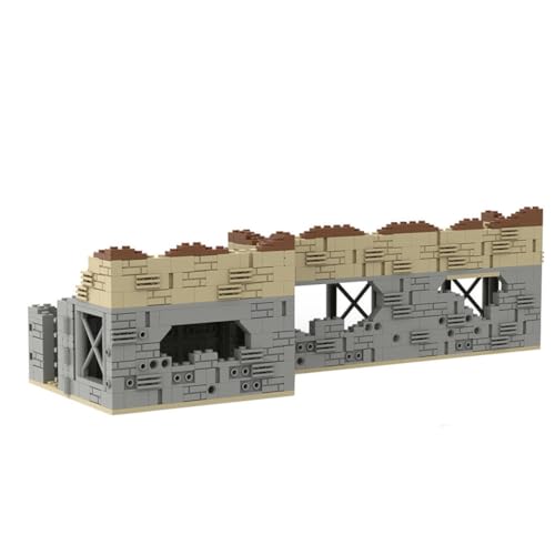 UNOR Juego de construcción de base militar, figuras de ejército DIY, ruinas de campo de batalla, modelo de accesorios, juego de juguetes, compatible con Lego (521 unidades)