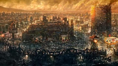 UPIKIT Puzzle 1000 Piezas Gran Ciudad Destruida En El Juego Fallout 75x50Cm