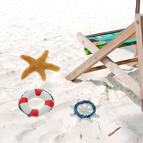 USHOBE 3 piezas en miniatura anillo de baño de resina mini salvavidas náutico paisaje salvavidas boya decoraciones salvavidas salvavidas playa kits en miniatura