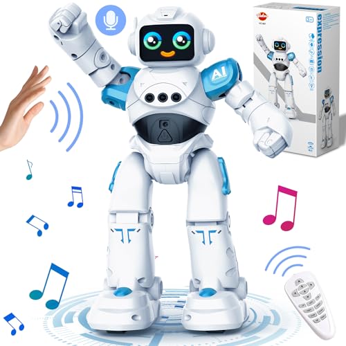 VATOS Juguetes Robot para niños de 3 a 12 años - Robot teledirigido, Control gestual programable RC Robot Juguete Bailando Caminando Robot Inteligente Niños Niñas Regalo de cumpleaños