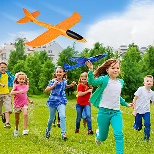 VCOSTORE Aviones de Poliespan - 2 Piezas Avión Planeador Grandes Avion Espuma Corcho Avión de Juguete para Niños y Adultos