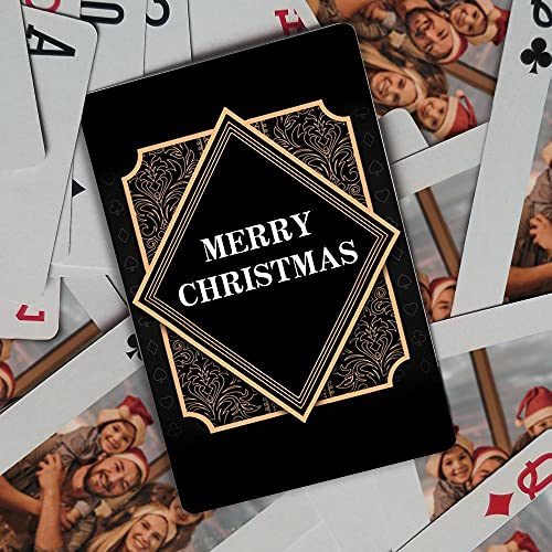 VEELU Baraja de Carta Poker con Foto y Texto Personalizado Regalo Original Personalizado para Cumpleaños Aniversario Navidad