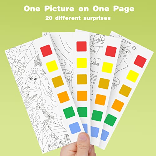 Vicloon Libro de Imágenes para Colorear para Niños, Libros de Niños para Pintar, Patrones Libro para Colorear para Niños, 40 Páginas de Diferentes Patrones, Marcapáginas de Acuarela (Bosque