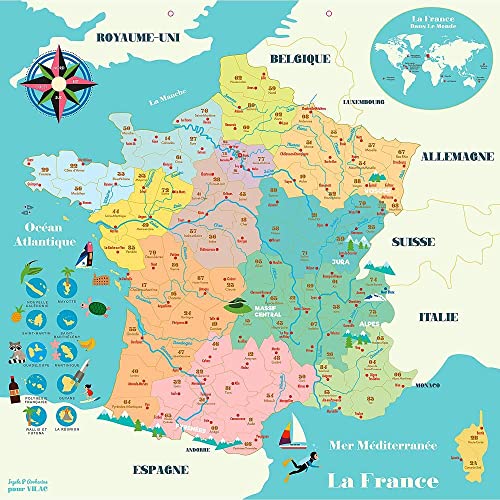 Vilac Tarjeta de Francia magnética Ingela P.A-A Partir de 5 años-7611, Multicolor (7611)