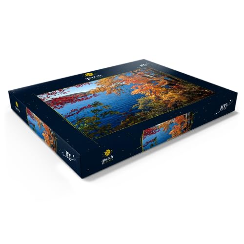 Vista del Lago Waramaug En Indian Summer, Connecticut, Estados Unidos - Premium 100 Piezas Puzzles - Colección Especial MyPuzzle de Puzzle Galaxy