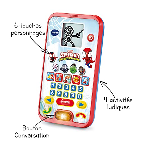 VTech- Spidey Smartphone Educativo, Multicolor, niño (554405)