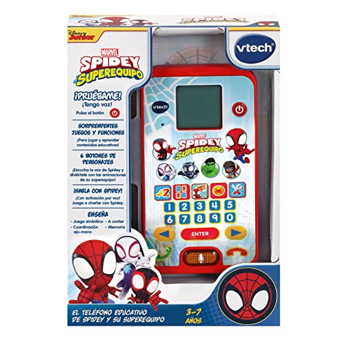 VTech - Teléfono educativo de Spidey y su superequipo, Juguete para niños +3 años, Versión ESP