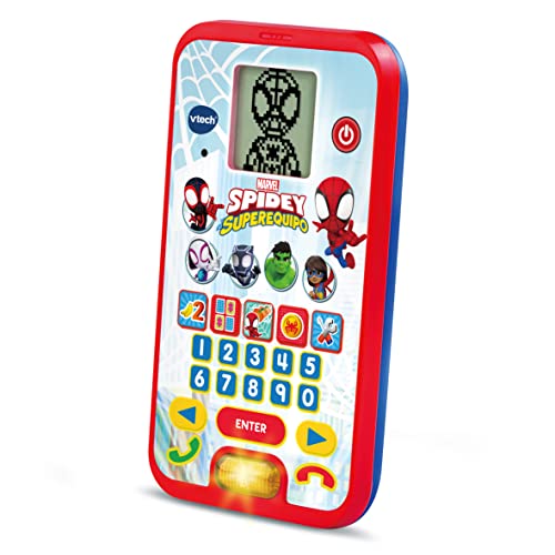 VTech - Teléfono educativo de Spidey y su superequipo, Juguete para niños +3 años, Versión ESP