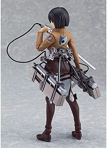 WANSHI Figura de acción de Attack On Titan, Mikasa Ackerman Figura de acción Esculturas Juguetes Modelo Coleccionable Juguete Anime Estatua nendoroid para fanáticos del anime
