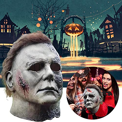 WBTY Cubierta facial de Halloween, látex de terror Michael Myers para cubrir cicatrices, accesorios de decoración para carnaval, Pascua y máscaras de miedo