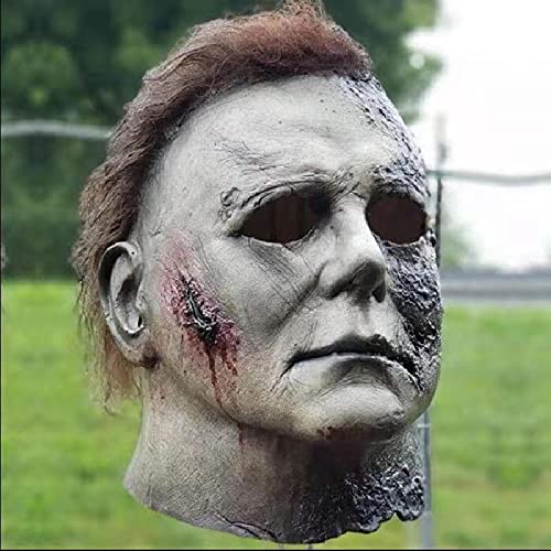 WBTY Cubierta facial de Halloween, látex de terror Michael Myers para cubrir cicatrices, accesorios de decoración para carnaval, Pascua y máscaras de miedo