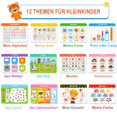 Weokeey Montessori Juguetes a Partir de 3, 4, 5, 6 años, Libro de búsqueda con 12 Temas motricidad educativa Juguete niños Calendario Juguetes Infantiles para niños pequeños hogar guardería