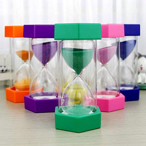 WFZ17 5/10/15/20/30 min reloj de arena arena reloj de cocina temporizador juego niño juguetes mesa ornamento color al azar 10 minutos