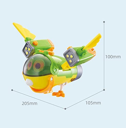 WHFMATPQB Héroe Extraordinario Deformación Mascota Robot Juguetes para Niños Plástico ABS Juguetes Creativos Cumpleaños Conjunto I Pájaro - Torbellino I Amarillo I 12CM