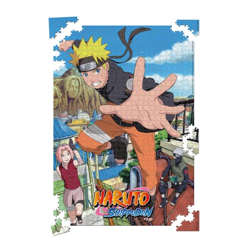 Winning Moves Puzzle 1000 Piezas Naruto Shippuden Retorno a Konoha - Rompecabezas 1000 Piezas Adultos y Niños