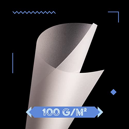 WINTEX Papel transparente impresora A4 - Set de 300x láminas de papel cebolla de 102 g/m² - Papel manualidades plantillas para calcar - Hojas de color blanco tránlucido