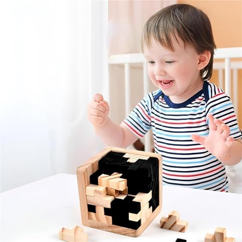 Wooden Intelligence Toy Brain Teaser Game - 3D Wooden Brain Teaser Puzzle, Russian Block Puzzles, Jigsaw Puzzles Christmas, Logic Puzzle Game Challenging Games, For Kids and Adults (B)