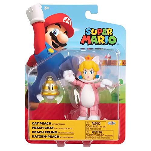 World of Nintendo Super Mario Cat Peach 41175 Escala de 4 pulgadas