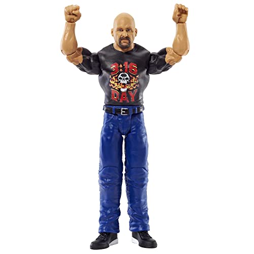 WWE HDD34 Stone Cold Steve Austin - Figura de acción móvil de 15 cm para Jugar y coleccionar, Juguete para niños a Partir de 6 años