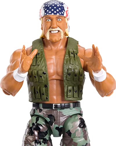 WWE MATTEL Figura de acción Elite SummerSlam Hulk Hogan con accesorio y piezas de construcción perfecta de Mr. Perfect