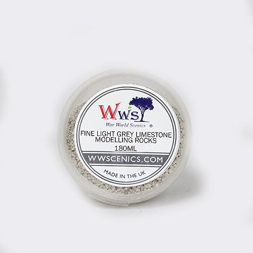 WWS War World Scenics WWScenics Rocas Finas Caliza Gris Oscuro 0-3mm | Envase de 180ml | Modelismo Material Base Diorama