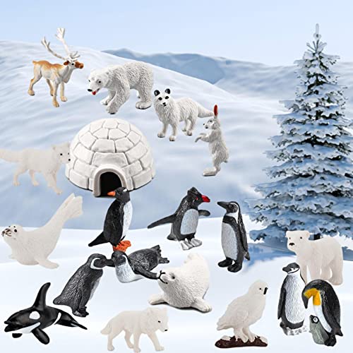 Xiaocao Conjunto de Figuras de Animales Polares - Figuras de Animales Polares Resistentes del mar Ártico para niños | Pequeñas Figuras de Animales Polares para Recuerdo de Fiesta de cumpleaños