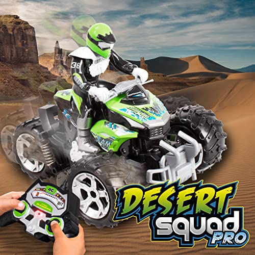 Xtrem Raiders - Desert Squad, Quad radiocontrol para Niños, Quad Juguete Teledirigido, Moto Juguete Verde, Moto RC, Quad teledirigido Carrera RC 4x4