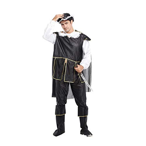XXNSWD Disfraz de Halloween Cosplay para adultos, disfraz de pirata en blanco y negro