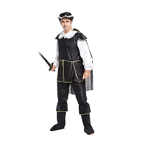 XXNSWD Disfraz de Halloween Cosplay para adultos, disfraz de pirata en blanco y negro