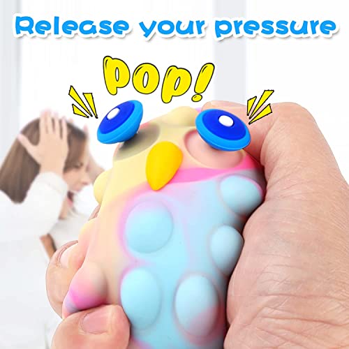 Yeefunjoy Stress Reliever Toy Stress Relief Pop Ball Fidget con Llavero, Portable Push Bubbles Sensory Fidget Toy Ball para niños Adultos