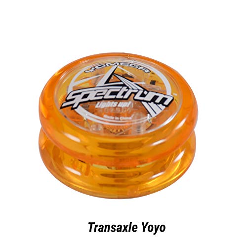 Yomega Spectrum – Light up Fireball Transaxle YoYo with LED Lights for Intermediate, Advanced and Pro Level String Trick Play + Extra 2 Strings & 3 Month Warranty (Orange)