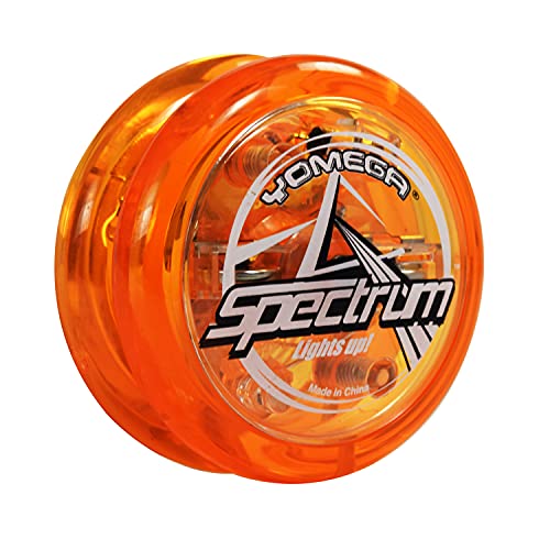 Yomega Spectrum – Light up Fireball Transaxle YoYo with LED Lights for Intermediate, Advanced and Pro Level String Trick Play + Extra 2 Strings & 3 Month Warranty (Orange)