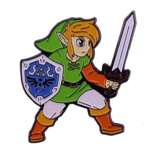 Zelda Legend Link Souvenir Pins Insignias Regalos Merch Anime Pins Decoración de Fiesta para Ropa, Bolsas, Mochila, Chaquetas, Accesorios, Suministros Artesanía, Metal