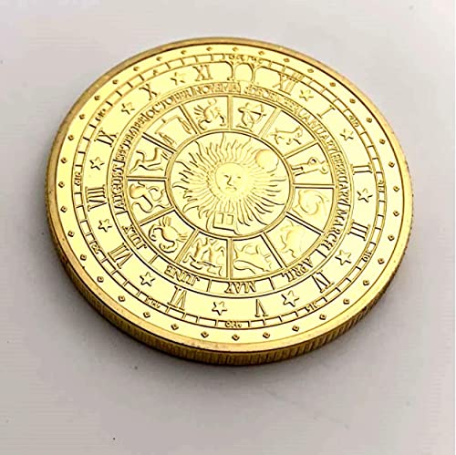 ZKPNV Monedas Conmemorativas Adivinación Tarot Monedas De La Suerte Sol Luna Constelación Feng Shui Deseando Auspicioso Monedas Coleccionables Regalo