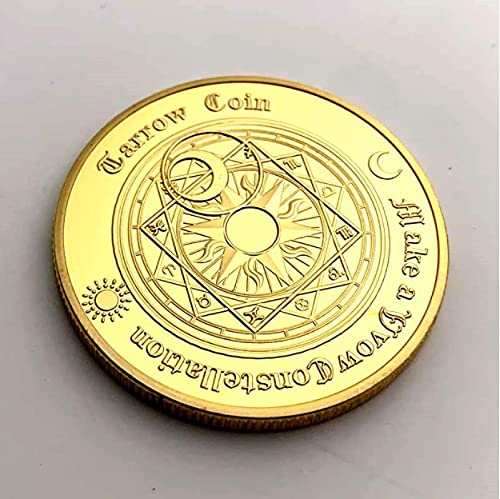 ZKPNV Monedas Conmemorativas Adivinación Tarot Monedas De La Suerte Sol Luna Constelación Feng Shui Deseando Auspicioso Monedas Coleccionables Regalo