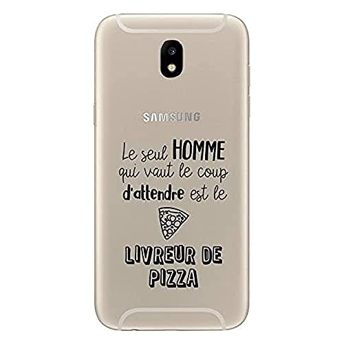 ZOKKO - Carcasa para iPhone J5 2017, diseño con Texto en inglés El único Hombre Que Vaut Le Coup es el Libro de Pizza – Flexible Transparente – Tinta Negra