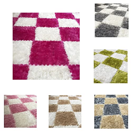 16 unids/set rompecabezas alfombra patchwork libre juego rompecabezas rompecabezas peludo tipo felpa piso área alfombra para sala de estar, Sin metal