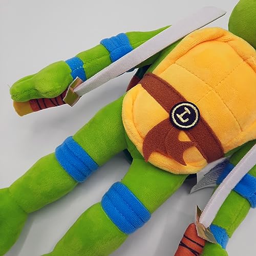 2iX - Teenage Mutant Ninja Turtles Mutant Mayhem - Peluche de 32 cm - Peluche para acurrucarse y jugar, gran regalo para fans de TMNT a partir de 3 años (Leonardo)