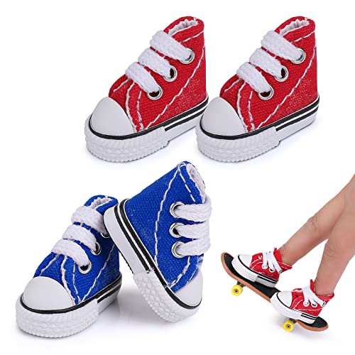 ASTER 2 pares de zapatos de skate con dedos, mini dedos, juguetes para dedos, zapatos de lona para niños, zapatos de baile para dedos pequeños