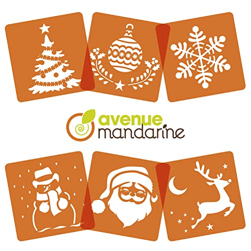 Avenue Mandarine 42455MD - Juego de 6 plantillas de 15,4 x 22,3 cm con instrucciones incluidas, Navidad
