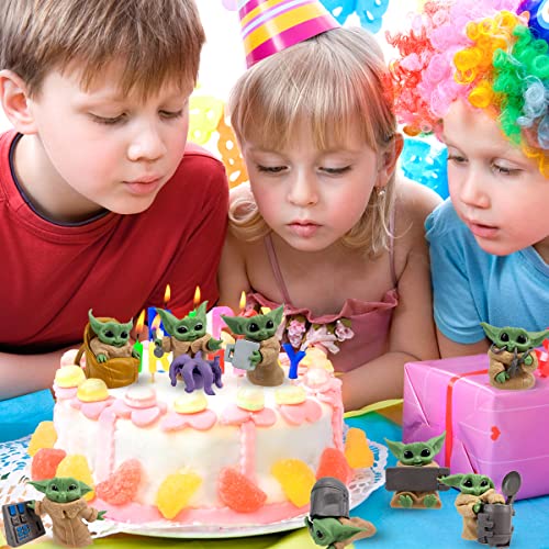 Baby Yoda Figures - Miotlsy 8 piezas, Baby Yoda Mini Toys, Baby Yoda Cake Toppers, Yoda Mini Figures, Cake Decoration Supplies, Kids Decorations