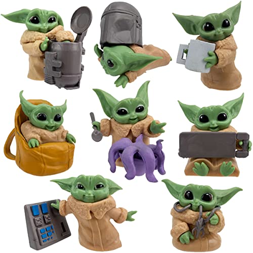 Baby Yoda Figures - Miotlsy 8 piezas, Baby Yoda Mini Toys, Baby Yoda Cake Toppers, Yoda Mini Figures, Cake Decoration Supplies, Kids Decorations