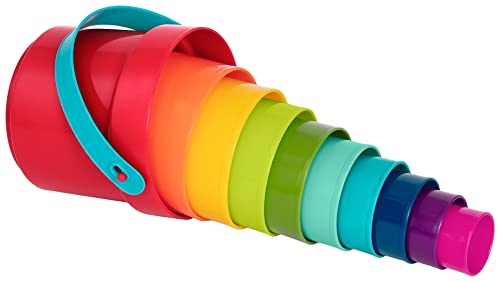 Battat Vasos Apilables, Juguetes de Plástico para Apilar - Agua y Arena - Juguetes de Construcción Educativos - 18Months+, 10 Piezas