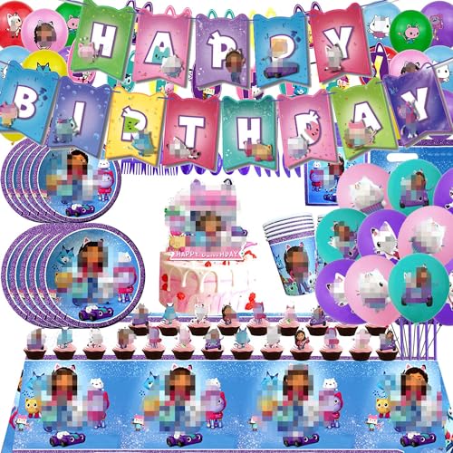 Bdecoll Juego de 75 accesorios para fiestas de cumpleaños para niñas, cumpleaños, para incluir platos, pancartas, tazas, servilletas, pajitas, manteles, etc, Naranja