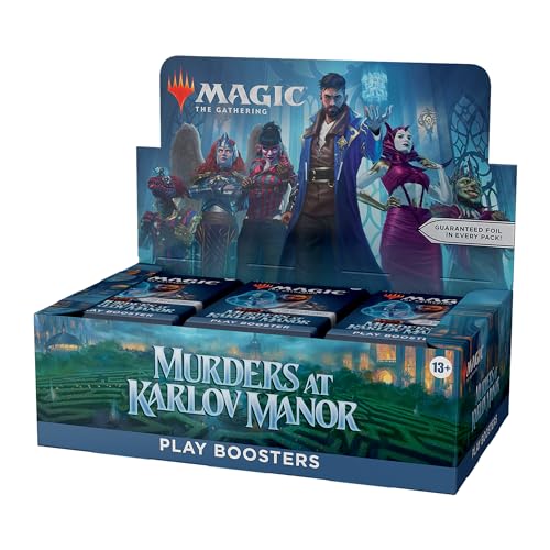 Caja de sobres de juego de Asesinatos en la mansión Karlov, de Magic: The Gathering - 36 sobres, 504 cartas de Magic, Version Anglaise