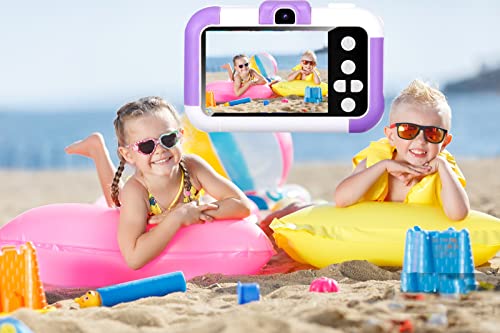 Cámara selfie para niños, regalo para niñas de 3 a 10 años, cámaras digitales para niños pequeños con video, cámaras moradas para niños de 3, 4, 5, 6, 7, 8, 9 años, con tarjeta SD de 32 GB